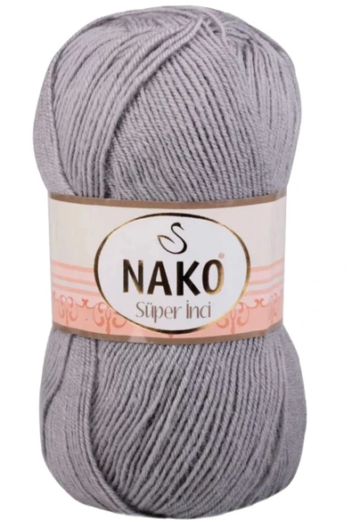 1 Adet Süper İnci El Örgü İpi 100 Gr Gri 11538 ürün görseli 1