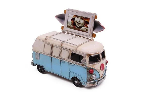 Dekoratif Metal Minibüs Çerçeveli ve Kumbaralı Hediyelik - Resim 2