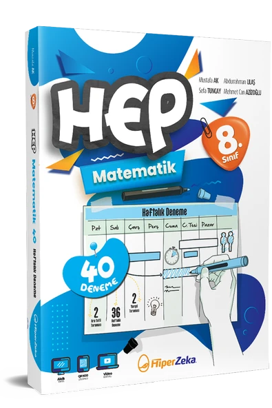 HİPER ZEKA 8. Sınıf Haftalık HEP Matematik 40 Deneme 2026 ürün görseli