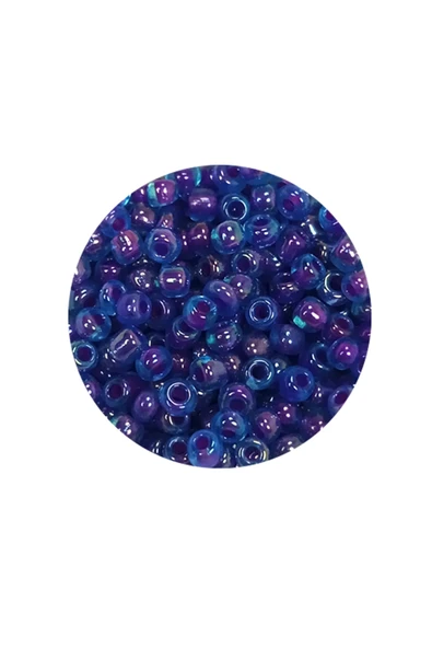 Dökme Cam Kum Boncuk (8/0) 3 Mm - 60 Gram - Şeffaf Mavi - Bnc190 - Resim 2