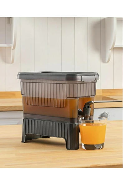 Gri Buzdolabı İçi Musluklu Ayaklı Su -Limonata - İçecek Sebili Piknik Bidonu 4 LT - Resim 5