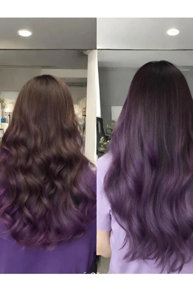 Jeans Color Amonyaksız Kokusuz Su Bazlı Saç Boyası 250 Ml Ametist Amethyst Hair Dye - Resim 4