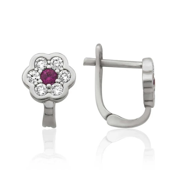 Gümüş Çiçek Çocuk Küpesi ürün görseli 1