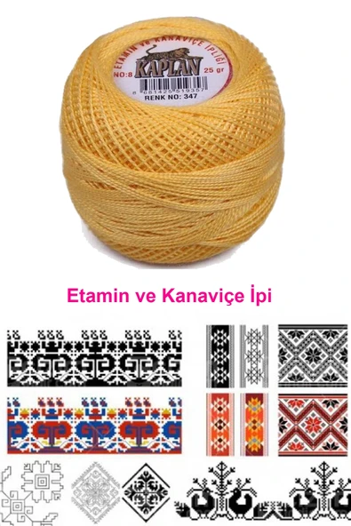 Kaplan Etamin Ve Kanaviçe İpi 8 No Kod/renk: 347 - Royaleks - 2