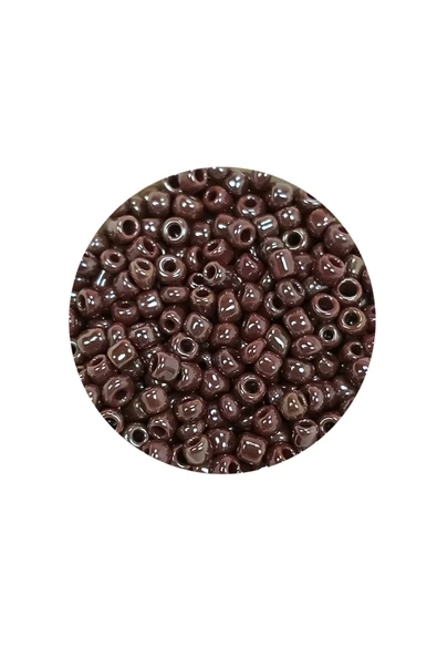 Dökme Cam Kum Boncuk (8/0) 3 Mm - 20 Gram - Parlak Koyu Kestane - Bnc168 - Resim 2