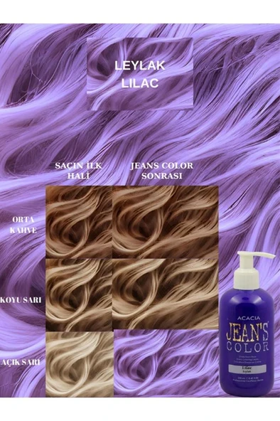 Jeans Color Amonyaksız Kokusuz Su Bazlı Saç Boyası 250 Ml Leylak Lilac Hair Dye ürün görseli