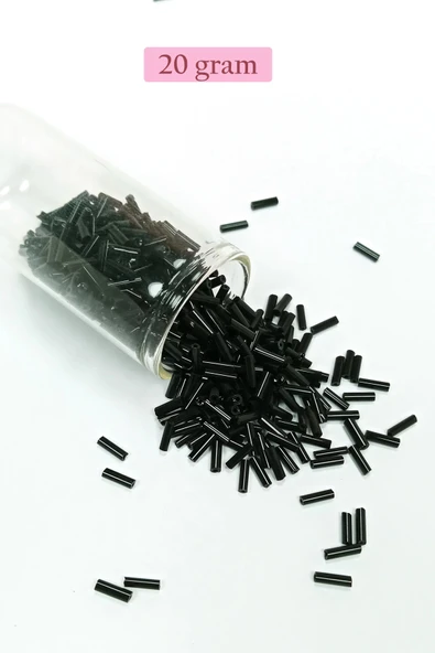 Uzun Boru Kesme Boncuk Çap 2mm Uzunluk 10 Mm - 4 Renk - Toplam 80 Gram - Bnc430 - 2