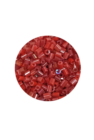 Kesme Cam Boncuk 2mm - 60 Gram - Koyu Kırmızı - Bnc370 - 2