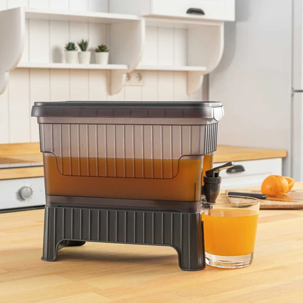 Gri Buzdolabı İçi Musluklu Ayaklı Su -Limonata - İçecek Sebili Piknik Bidonu 4 LT ürün görseli