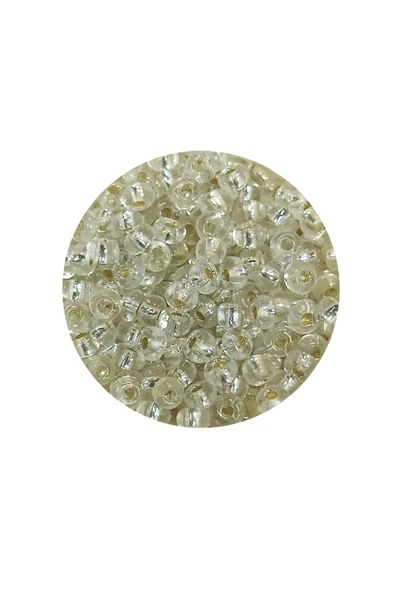 Dökme Cam Kum Boncuk (8/0) 3 Mm - 20 Gram - Şeffaf Beyaz - Bnc156 - 2