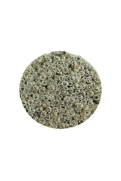 Dökme Cam Kum Boncuk (11/0) 2 Mm - 20 Gram -  Gümüş - Bnc022 - 2