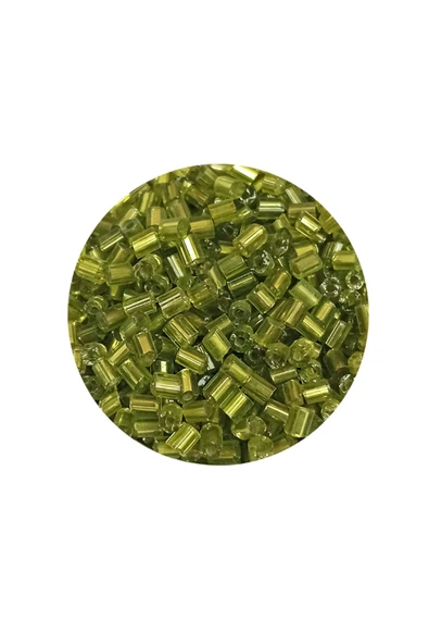 Kesme Cam Boncuk 2mm - 60 Gram - Şeffaf Çimen Yeşili - Bnc393 - Resim 2