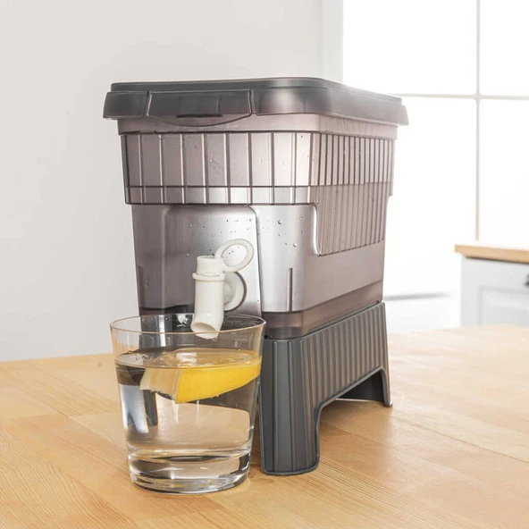 Gri Buzdolabı İçi Musluklu Ayaklı Su -Limonata - İçecek Sebili Piknik Bidonu 4 LT - Resim 3