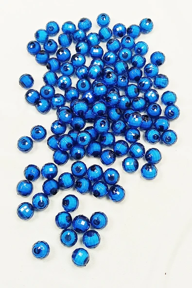 Dünya Boncuk İçten Boncuklu Bileklik Çanta Boncuğu 10 Mm 50 Gr Mavi - Bnc465