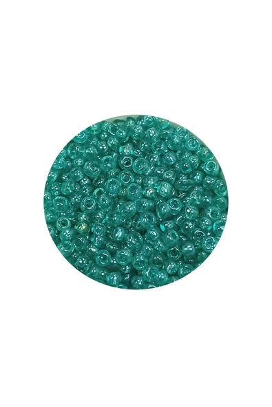 Dökme Cam Kum Boncuk (11/0) 2 Mm - 60 Gram -  Şeffaf Yeşil - Bnc049 - 2