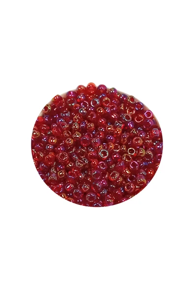 Dökme Cam Kum Boncuk (11/0) 2 Mm - 20 Gram -  Morlu Kırmızı - Bnc028 - 2