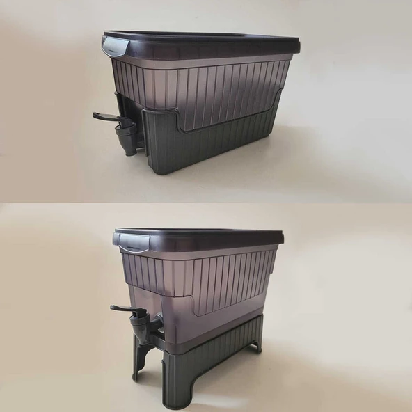 Gri Buzdolabı İçi Musluklu Ayaklı Su -Limonata - İçecek Sebili Piknik Bidonu 4 LT - Resim 4