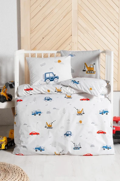 Kanz Ranforce Bebek Nevresim Takımı Knz-001 Digger Cars