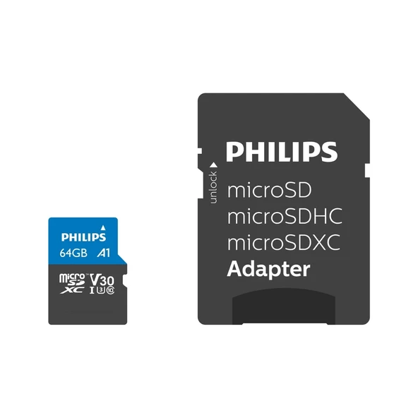 PHILIPS 64GB MICRO SDXC 100 MB/S C10 FM64MP65B/00 - 2