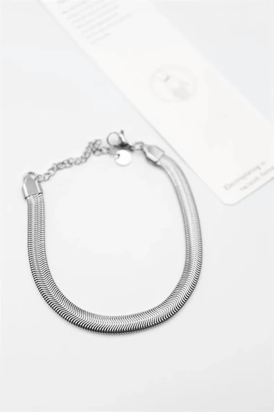 Yılan Zincir Bileklik - Gümüş - Resim 2