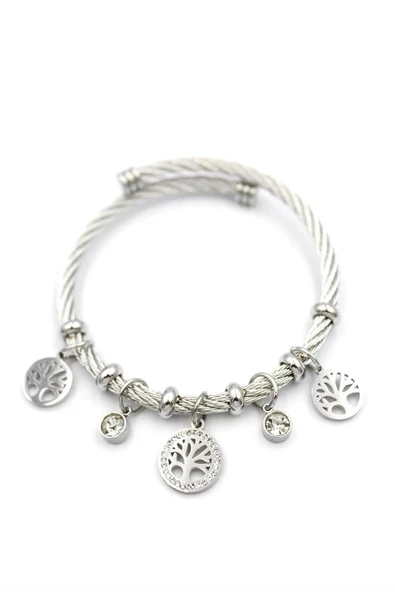 Hayat Ağacı Charm Bilezik - Gümüş - Resim 2