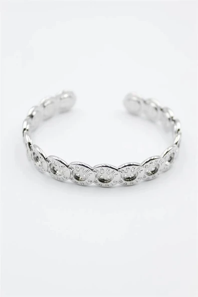 Düğme Bilezik - Gümüş - Resim 2