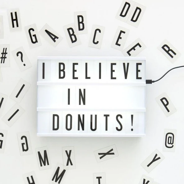 Harflerle Işıklı Mesaj Veren Light Box A5 Led Pano - Resim 3