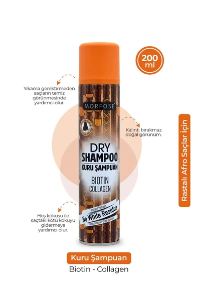 Kuru Şampuan Biotin Collagen 200 Ml - Rastalı Saçlar - Mrfs