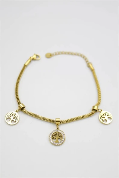Hayat Ağacı Charm Bileklik - Altın