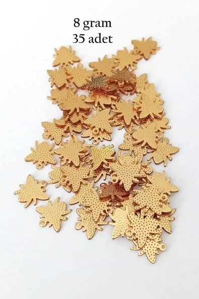 Oya Abiye Bileklik Kolye Pleksi Metalik Plastik Pul Altın Renk 8 Gram 35 Adet - Bnc481