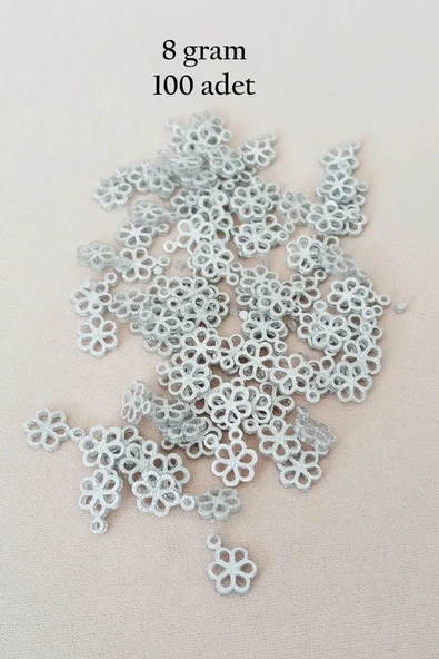 Oya Abiye Bileklik Kolye Pleksi Metalik Plastik Pul Gümüş Renk 8 Gram 100 Adet - Bnc528 - 1