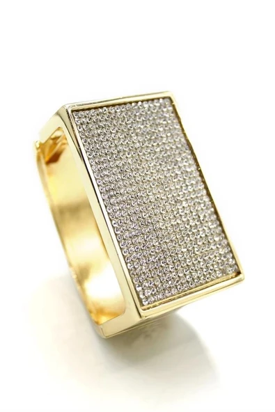 Taşlı Plaka Bilezik - Altın ürün görseli