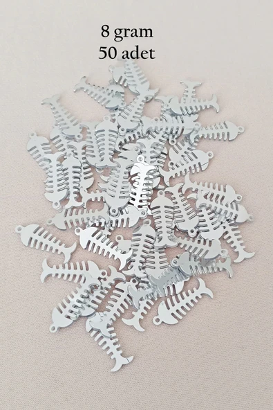 Oya Abiye Bileklik Kolye Pleksi Metalik Plastik Pul Gümüş Renk 8 Gram 50 Adet - Bnc529