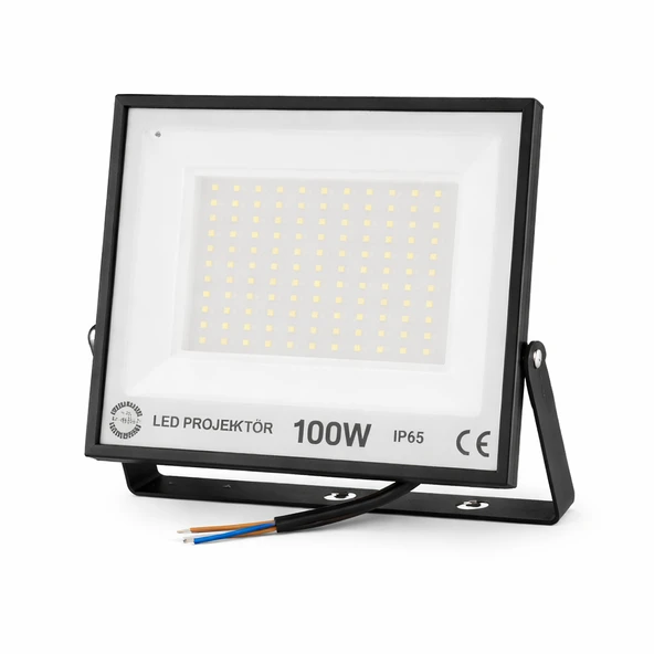 PTTAVM: 100W LED Projektör 6500K Beyaz Işık IP65 Dış Mekan 9000 lm