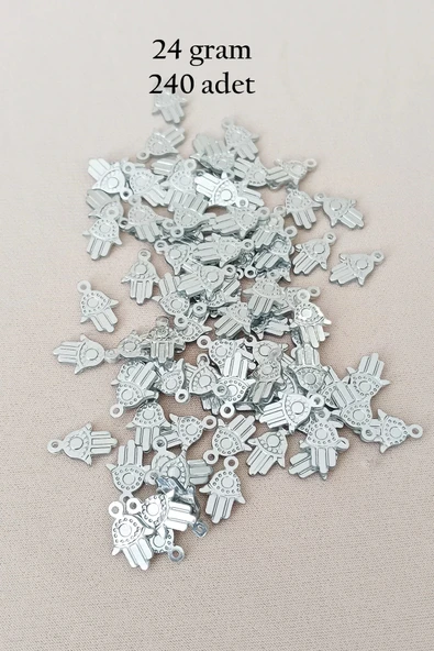 Oya Abiye Bileklik Kolye Pleksi Metalik Plastik Pul Gümüş Renk 24 Gram 240 Adet - Bnc586 ürün görseli 1