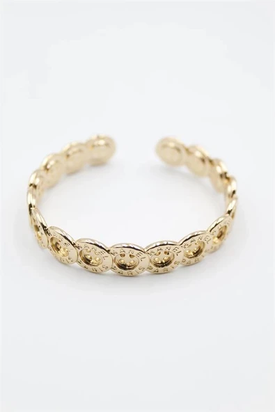 Düğme Bilezik - Altın - Resim 2