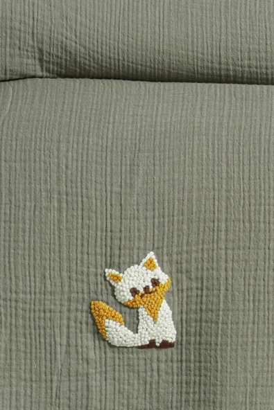 Kanz 4 Kat Hand Made Fırfırlı Müslin Örtü Seti Knz-020 Yeşil - 4