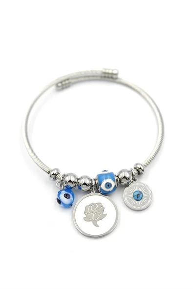 Gül Charm Bilezik - Gümüş ürün görseli