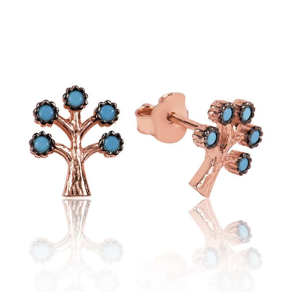 925 Ayar Gümüş Hayat Ağacı Çivili Küpe ürün görseli 1