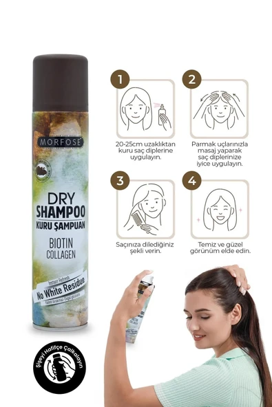 Kuru Şampuan Biotin Collagen 200 Ml - Kahverengi Saçlar - Mrfs - 3