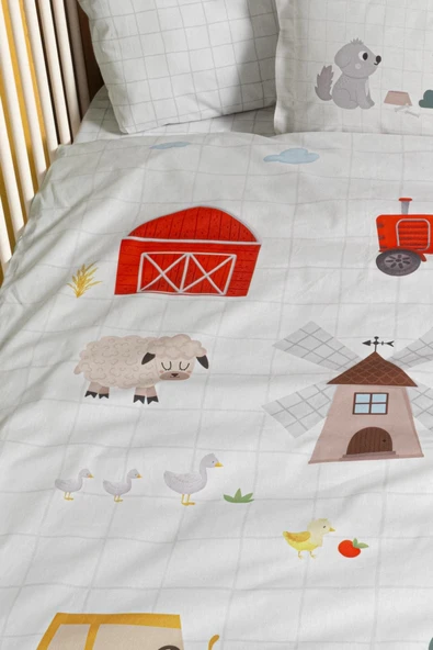 Kanz Ranforce Bebek Nevresim Takımı Knz-001 Farming - 3