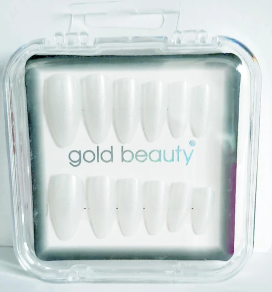 Gold Beauty Kedi Gözü Takma Tırnak 12 li EP-1527 - 7 Sedefli Beyaz - 2