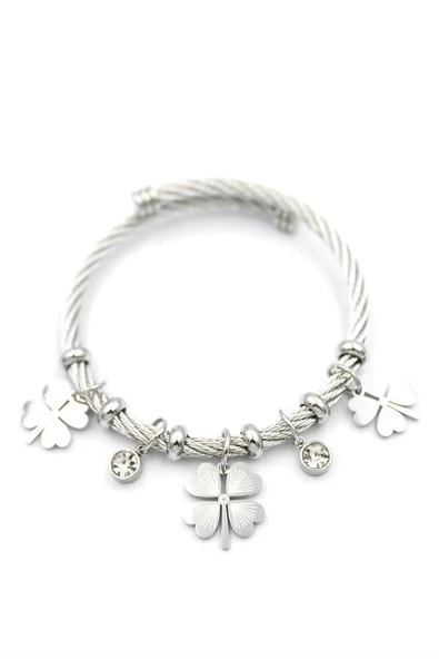 Yonca Charm Bilezik - Gümüş - 2