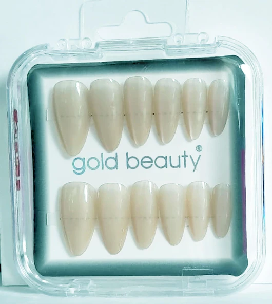 Gold Beauty Kedi Gözü Takma Tırnak 12 li EP-1527 - 29 Kırık Bej - 1