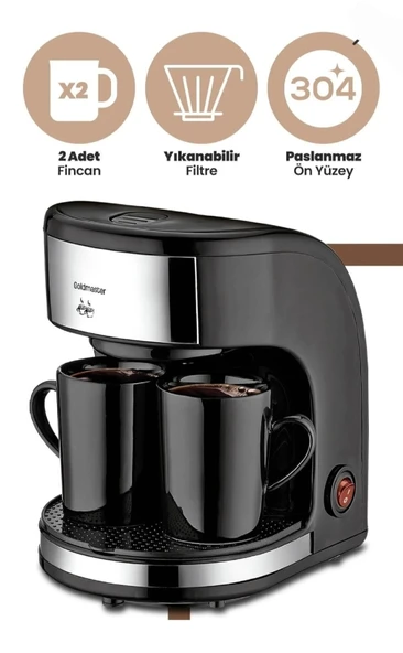 KARGO BEDAVA HIZLI TESLİMAT SİGORTAYA UYGUN      GoldMaster Zinde Yıkanabilir ve Temizlenebilir Filtreli Çift Kupalı Filtre - 2