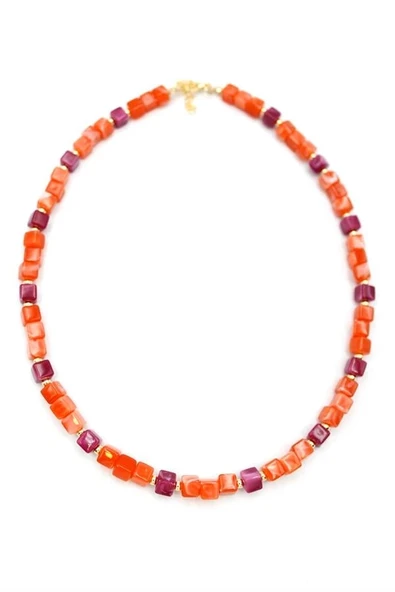 Akrilik Kolye - Turuncu - 2