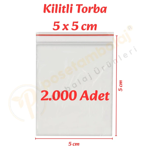5x5 cm. Kilitli Torba (2.000 Adet) ürün görseli 1