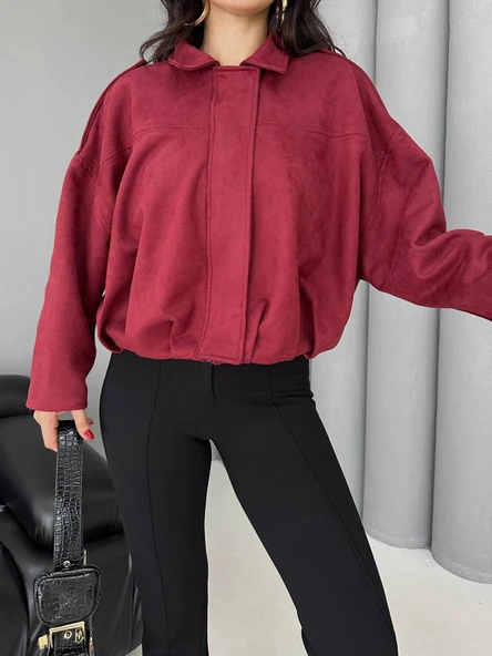 Süet Apoletli Bomber Ceket - 6
