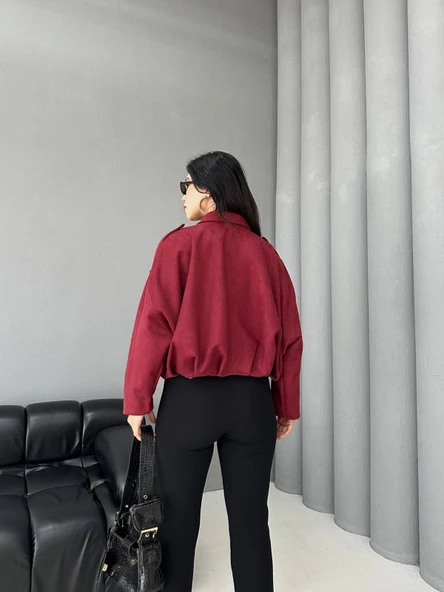 Süet Apoletli Bomber Ceket - 3