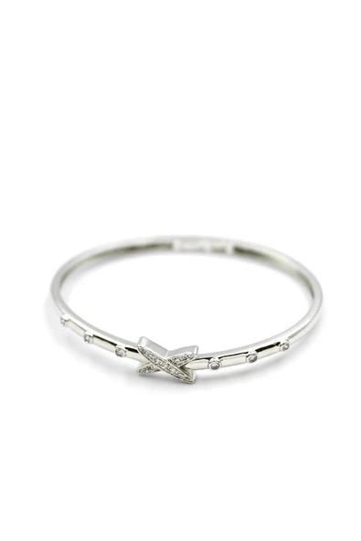 Taşlı Vip Bilezik - Gümüş - Resim 2